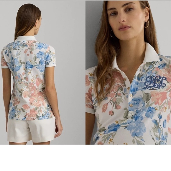NWT POLO RALPH LAUREN Floral Piqué Polo Shirt New With Tag Size XL - Picture 6 of 6